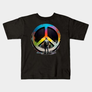 There is No Woke Only Peace on a Dark Background Kids T-Shirt